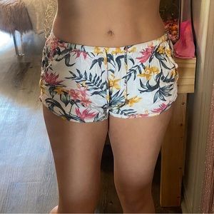 tropical white vacation shorts